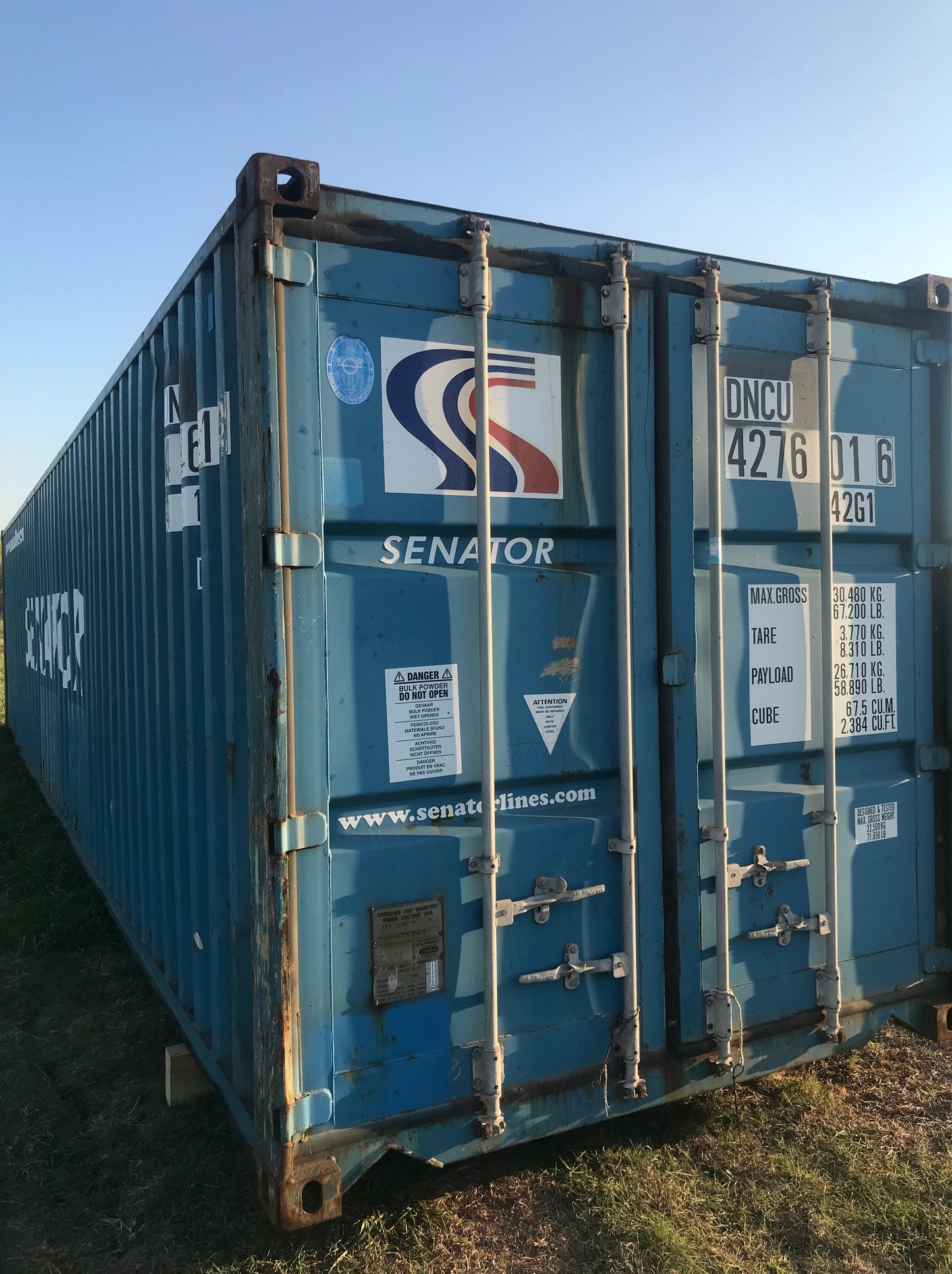 40' Standard Wind & Water Tight Container