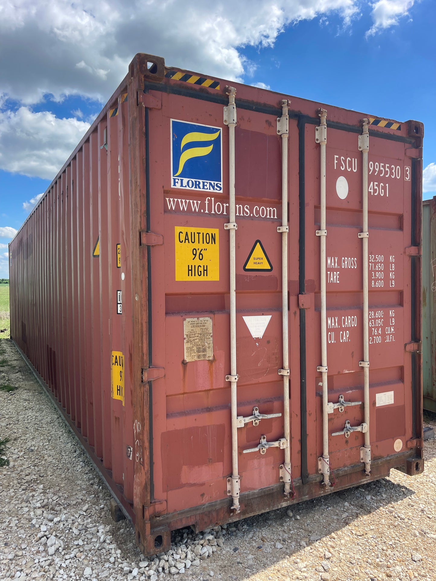 40' High Cube Wind & Water Tight Container
